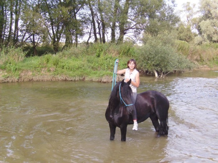 Baignade dans la Meuse (Ulla a 3 ans !!!)