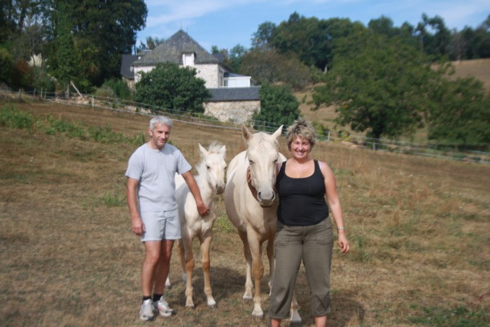 Notre QH de passage, avec son poulain