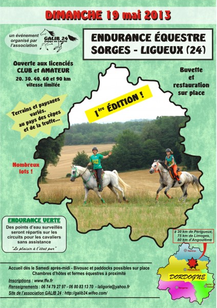 Course d'endurance Sorges-Ligueux - Dordogne 2013
