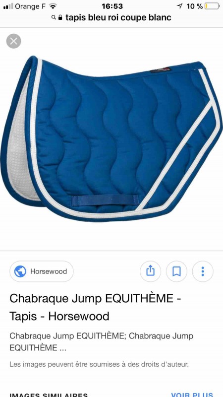 Cherche tapis jump EQUITH�ME bleu roi. 
Pas plus de 20/25?.
Contacte toute proposition !
Bonne fin de soir�e !