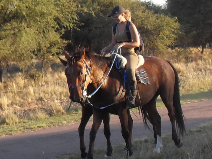 Rando � la R�serve naturelle Parque Luro pendant la p�riode de Brame des cerfs, La Pampa, Argentine