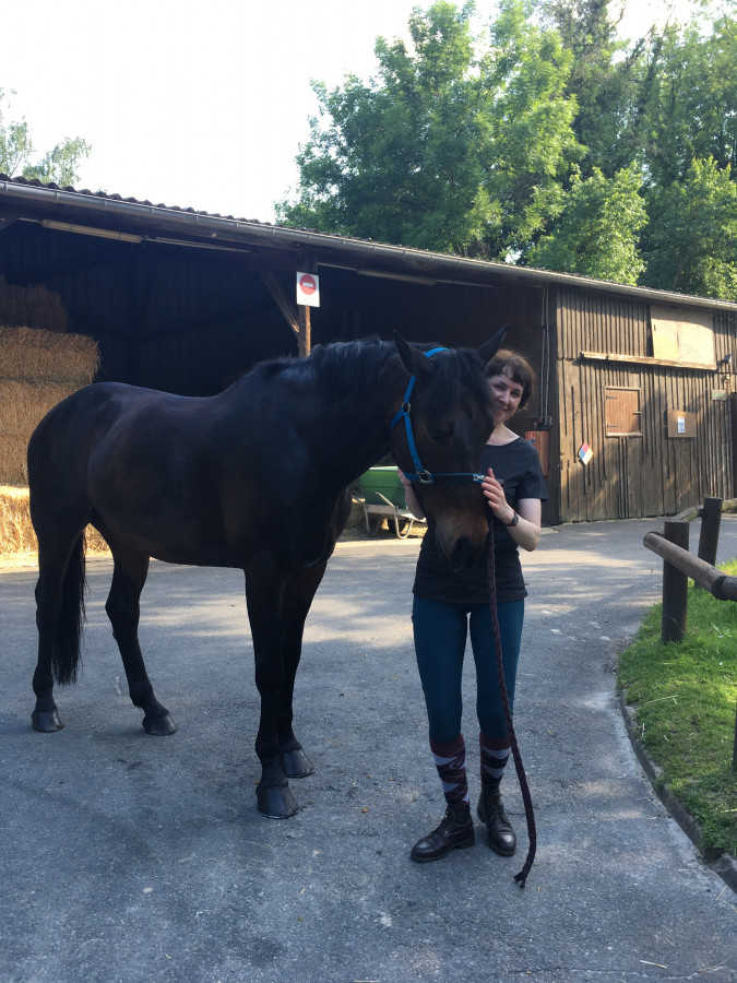 After the ride (at the equisterian ventre Orsay) 