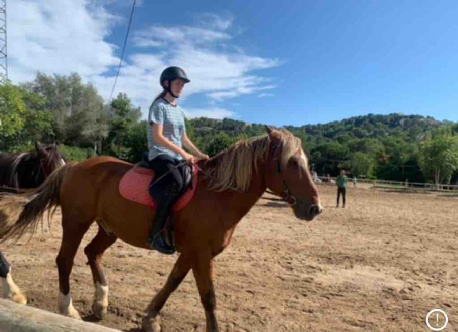 Moi sur Rom�o, le plus grand des poneys.