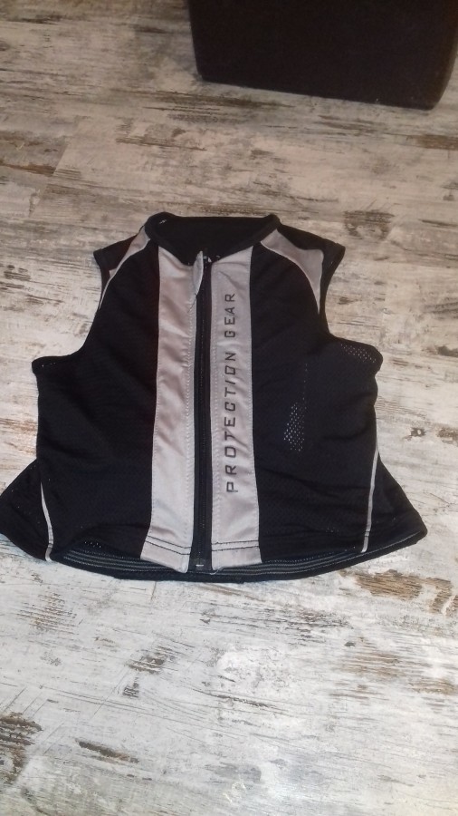 gilet d\'�quitation  (dorsale)
Acheter neuf 90?
En vente en magasin 75? alors je le vends a 60?
Taille : S
Marque : Padd