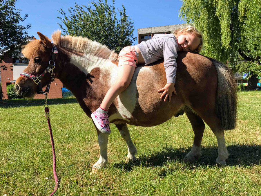 Ma nice sur son poney, un amour, non debourr et pourtant..